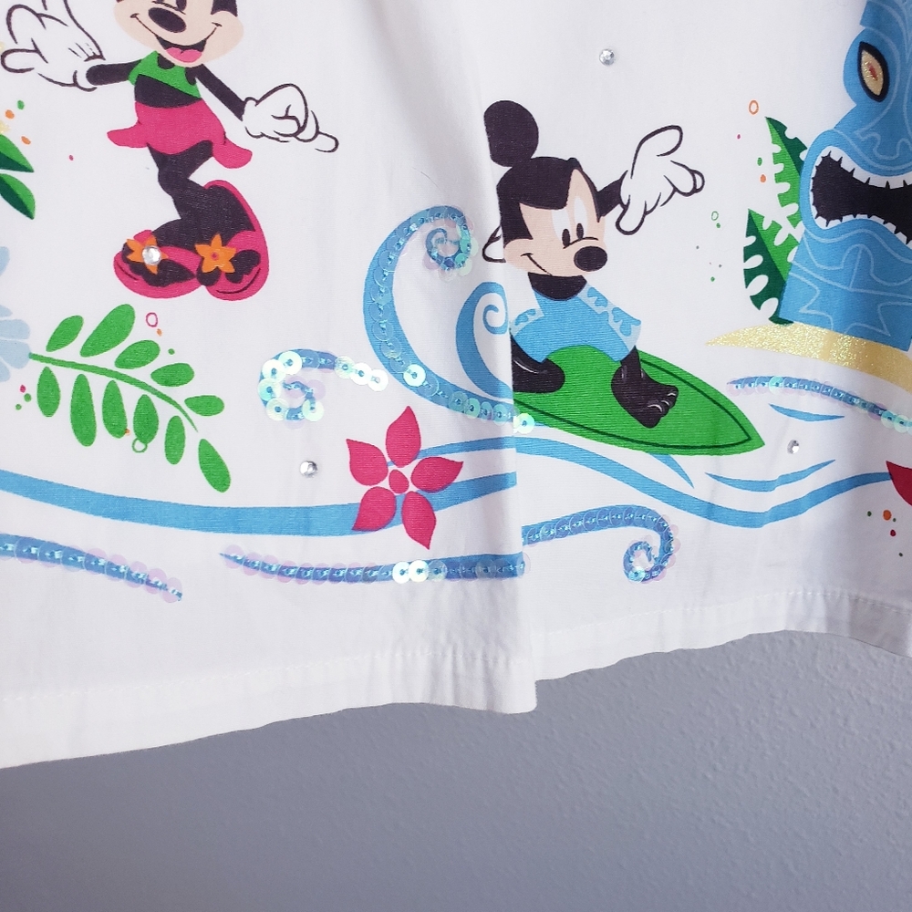 Vintage Disney Store Maxi Skirt Y2K Mickey Beach Surf - Picture 6 of 8